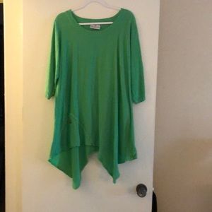 green top, great with leggings